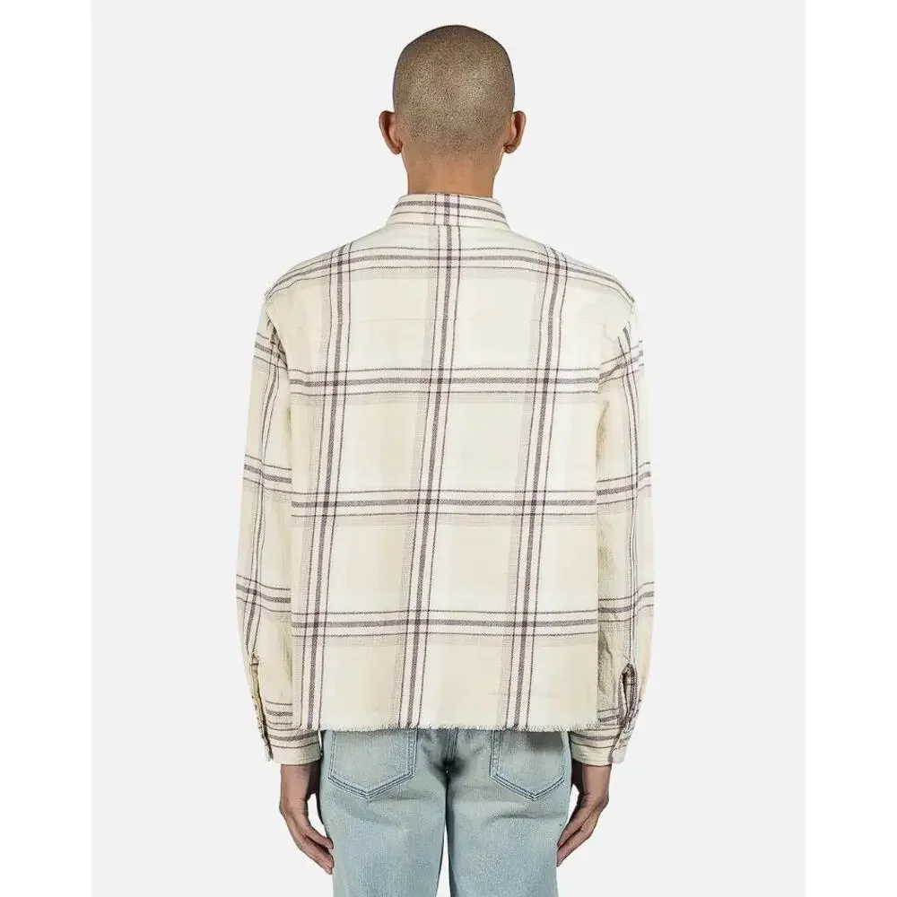 JOHN ELLIOTT Men's Hemi Oversized Shirt Size 2/M In Gobi Check
